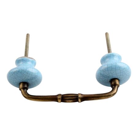 Blue Crackle Ceramic Bridge Handle